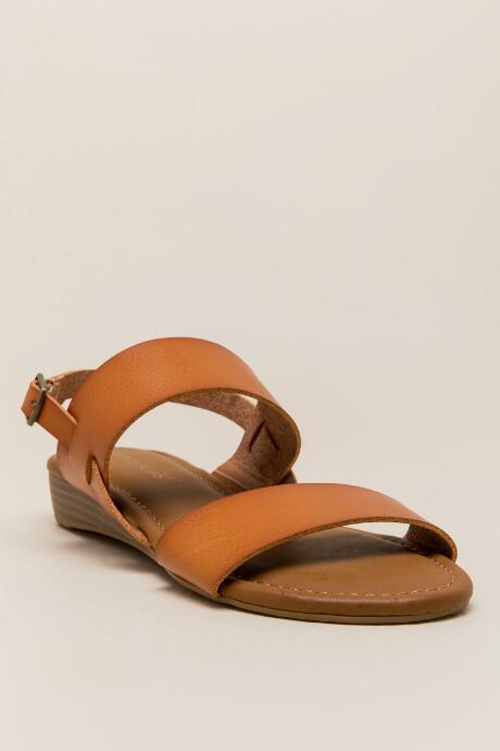 Francesca's Ariane Double Strap City Sandal - Cognac