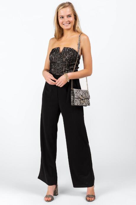 Francesca's Venice Strapless Front Tie Jumpsuit - Black