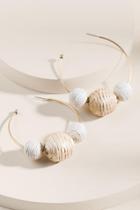 Francesca's Mia Rattan Bauble Hoops - Ivory