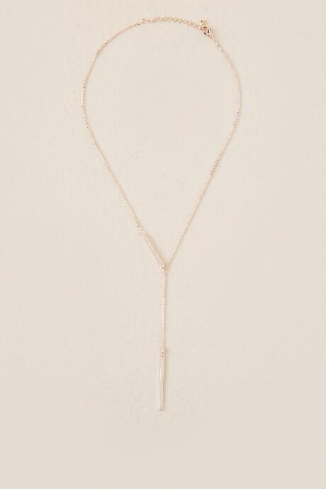 Francesca's Moxie Rose Gold Y Necklace - Rose/gold