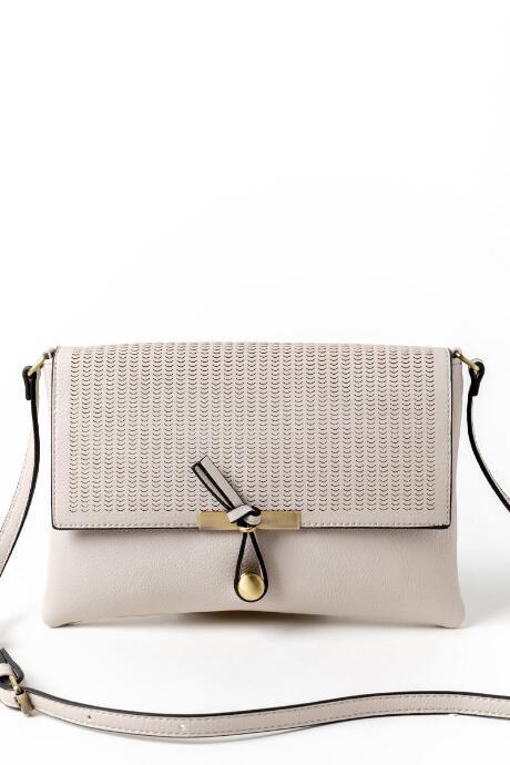 Francesca's Iris Perforated Crossbody - Gray