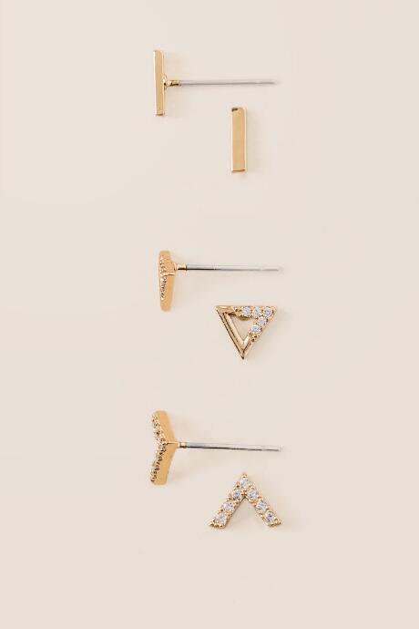 Francesca's Verona Arrow Stud Earring Set - Gold