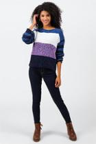 Francesca's Bennett Bold Stripe Sweater - Navy
