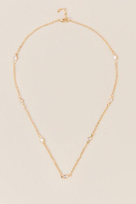 Francesca's Whitley Delicate Station Necklace - Peach