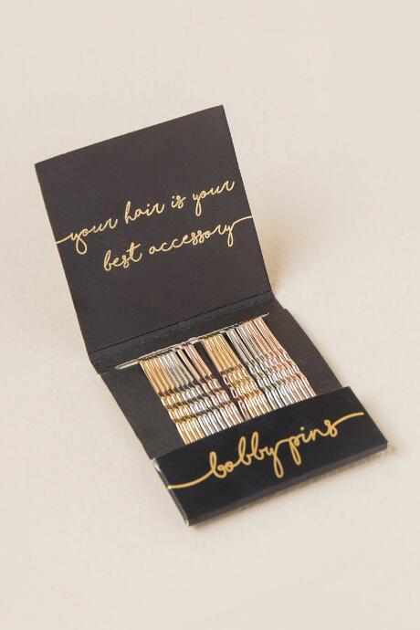 Francesca's Evie Matchbook Bobby Hair Pins - Black