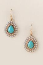 Francesca's Esmeralda Stone Drop Earring - Turquoise