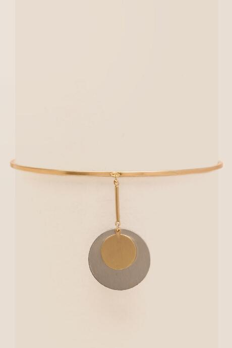 Francesca's Simone Pendant Collar Necklace - Gold