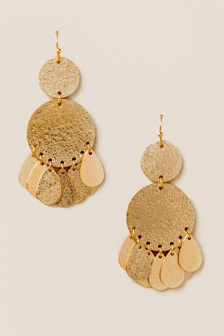 Francesca's Gabbi Metal Statement Earrings - Gold