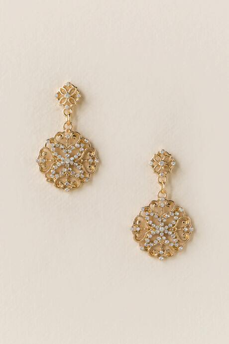 Francesca's Lauryn Filigree Drop Earring - Gold