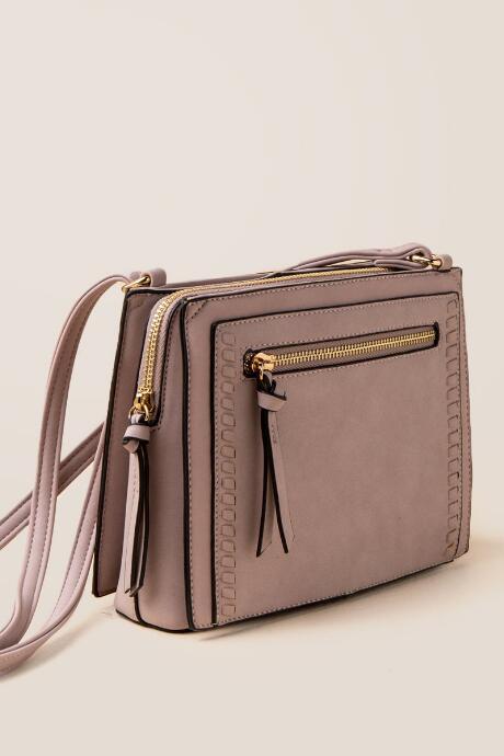 Francescas Candice Whipstitch Crossbody - Lavender