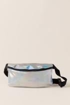 Francesca's Laken Iridescent Belt Bag - Silver