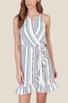 Francesca's Gabi Striped A-line Dress - Ivory