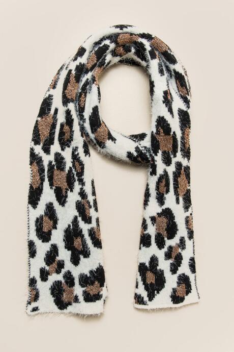 Francesca's Hannah Leopard Oblong Scarf - Ivory