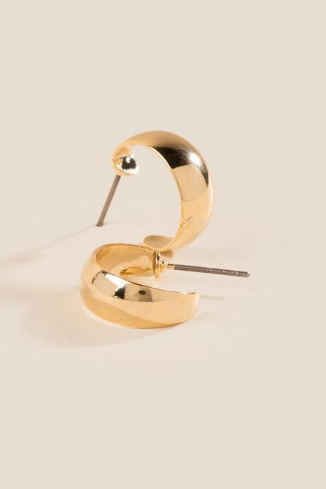 Francesca's Alaina Small Thick Hoop Earrings - Gold