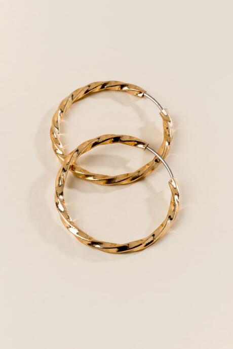 Francesca's Andie Twisted Metal Hoops - Gold