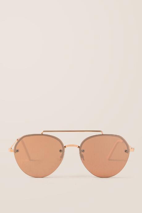 Francescas Loran Aviator Sunglasses In Rose Gold - Rose/gold