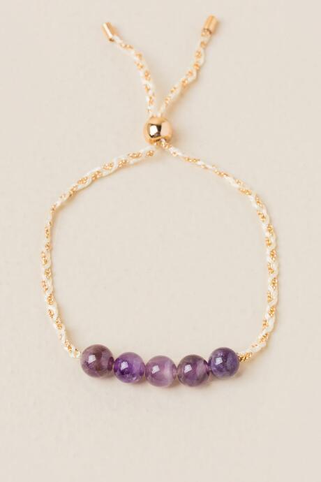 Francesca's Amethyst Pull Tie Bracelet - Purple