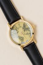 Francesca's Rosalie Antique Map Watch - Black