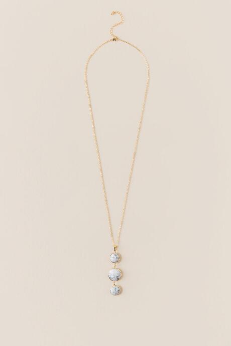 Francesca's Adrina Triple Howlite Pendant - White