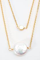 Francesca's Josaline Double Strand Freshwater Pearl Necklace - Pearl