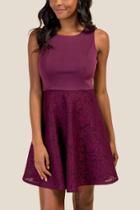 Francesca's Leila Scuba Lace Dress - Purple