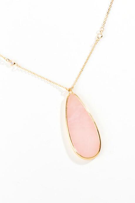 Francesca's Mercy Pink Drop Necklace - Pale Pink