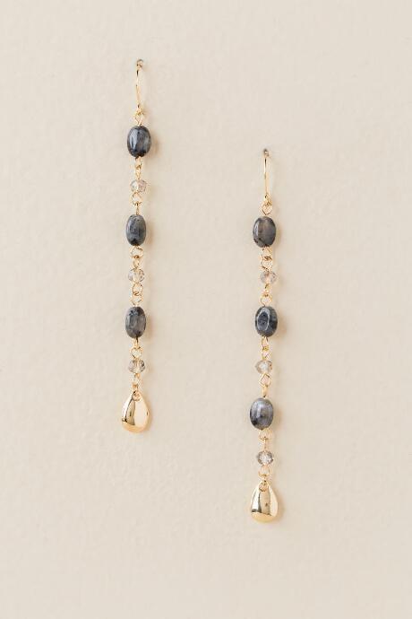 Francesca's Clara Labradorite Rosary Earrings - Gray