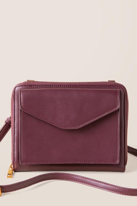 Francesca's Merida Cossbody Wallet - Burgundy