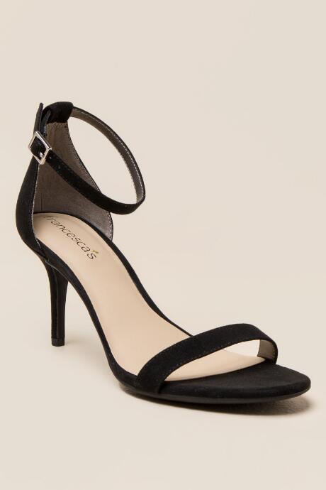 Francesca's Pearl Ankle Strap Skinny Heel - Black