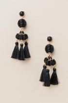 Francesca's Tracey Bauble Tassel Earrings - Black