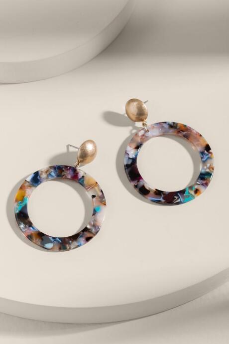 Francesca's Avery Marbled Resin Hoops - Multi