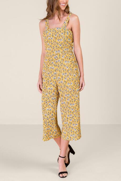 Francescas Saira Floral Jumpsuit - Sunshine