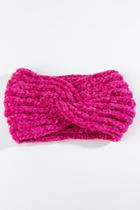 Francesca's Chenille Twist Front Earband - Fuchsia