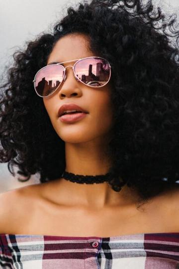 Francesca's Pepper Aviator Sunglasses - Pink