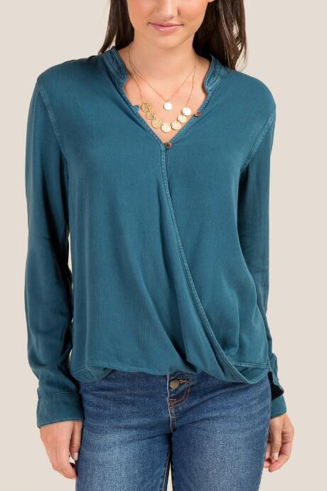 Francesca Inchess Tia Surplus Blouse - Dark Teal