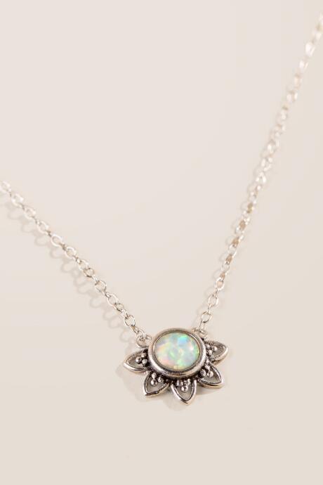 Francesca's Randie Sterling Silver Flower Pendant - Silver