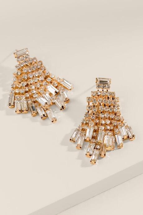 Francesca's Norah Crystal Cluster Earrings - Crystal