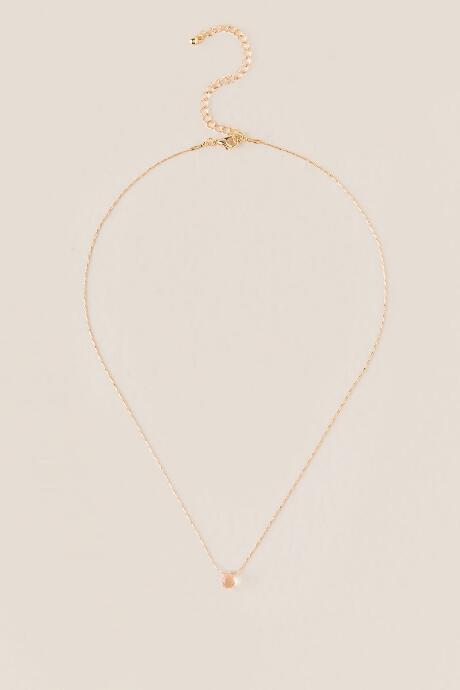 Francesca's Ria Crystal Teardrop Necklace - Blush