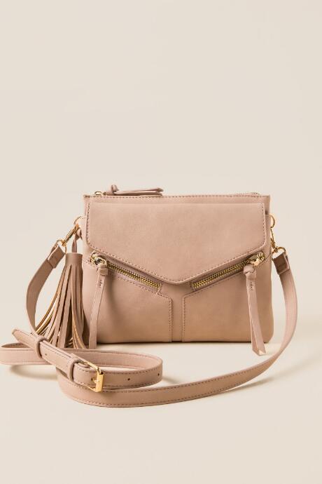 Francescas Emarie Soft Zip Crossbody - Mauve