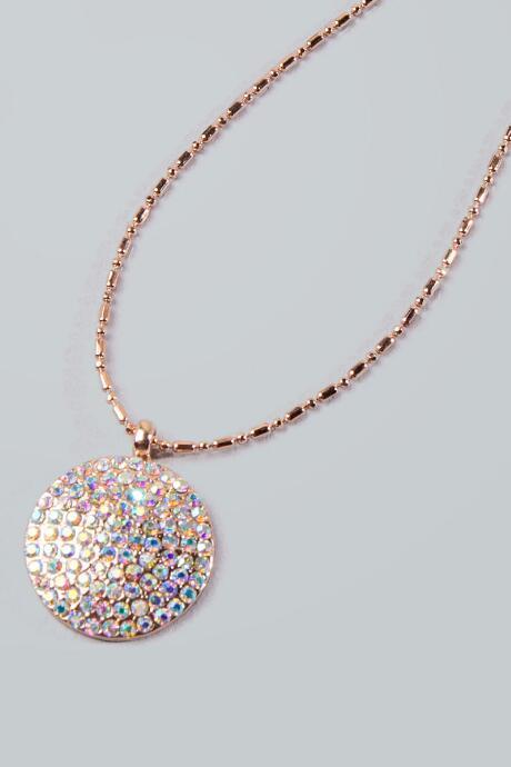Francesca Inchess Lucille Iridescent Crystal Pendant - Rose/gold