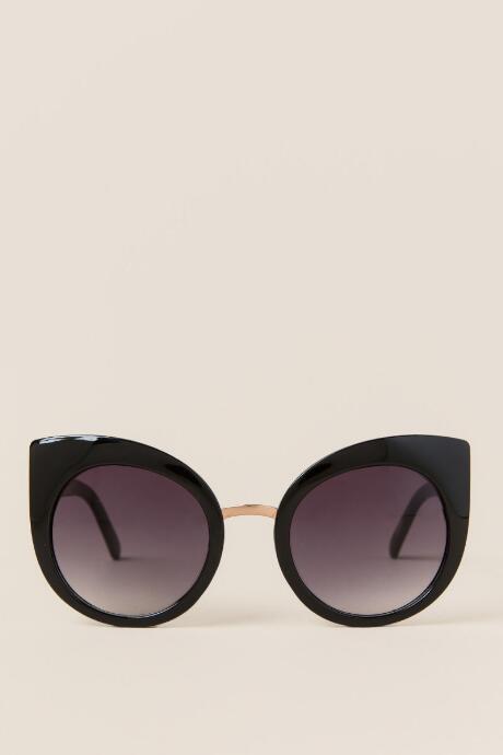 Francesca's Shoshana Cat Eye Sunglasses - Black