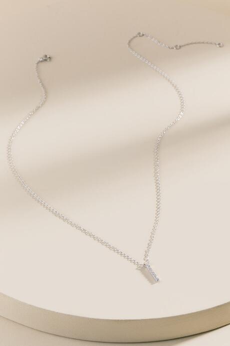 Francesca's Ashley Sterling Silver Bar Necklace - Silver