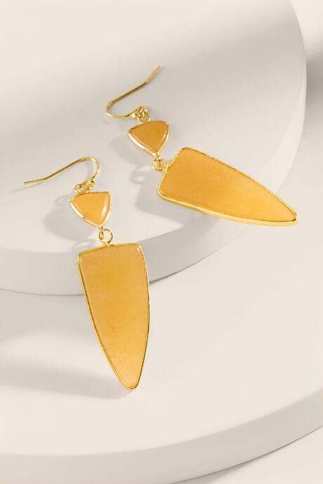 Francesca's Helen Triangle Drop Earrings - Mustard