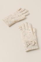 Francesca's Shea Speckled Bow Glove - Ivory