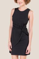 Francesca's Kaylie Wrapped Fit And Flare Dress - Black