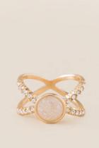Francesca's Adeline Crystal X Ring - Crystal