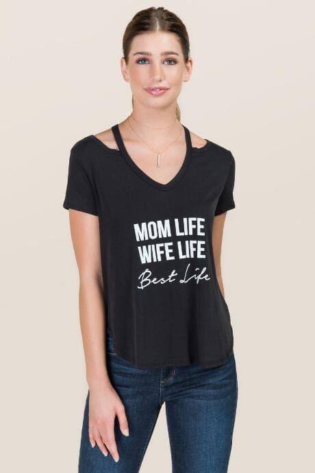 Alya Super Mom Cupro Graphic Tee - Black