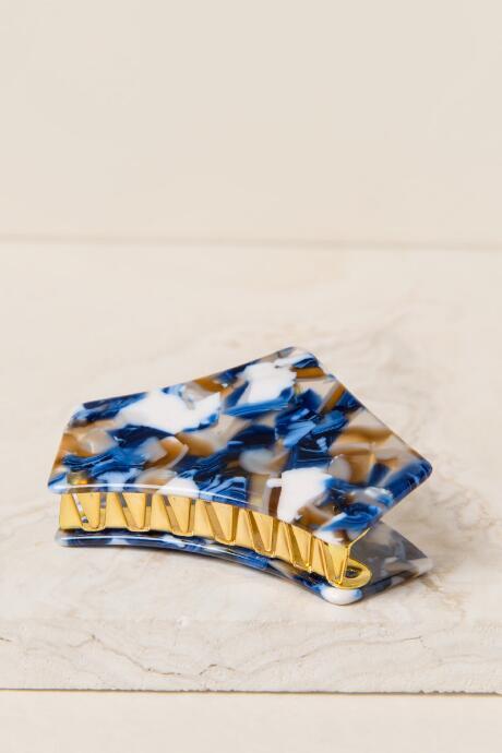 Francesca's Pema Geometric Claw Clip - Blue