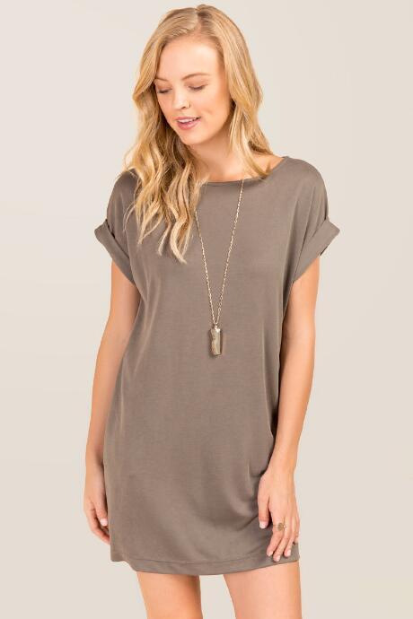 Alya Camryn Cupro Shift Dress - Dark Olive