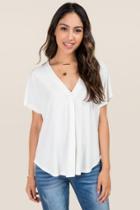 Lush Pleated Cupro Top - White